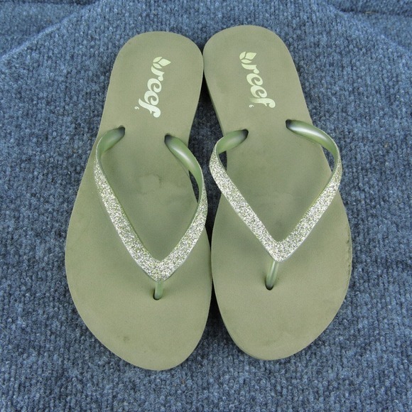 Reef Women Flip Flop Sandal Shoes Gold Synthetic Size 6 Medium - Picture 3 of 9